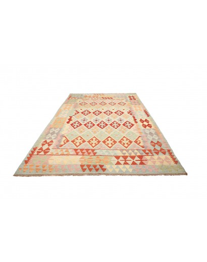 Tappeto Kilim Afghanistan beige rosso 204x291