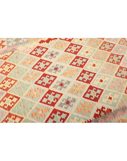 Tappeto Kilim Afghanistan beige rosso 204x291