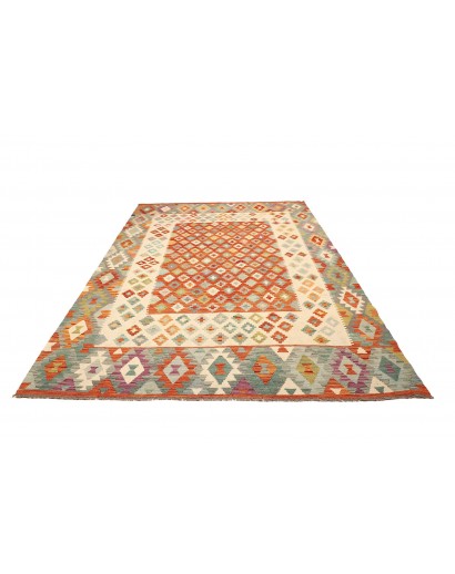 Tappeto Kilim Afghanistan marrone rosso 207x288