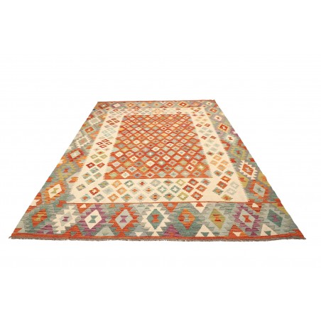Tappeto Kilim Afghanistan marrone rosso 207x288