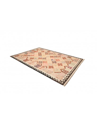 Tappeto Kilim Afghanistan marrone azzurro 200x297