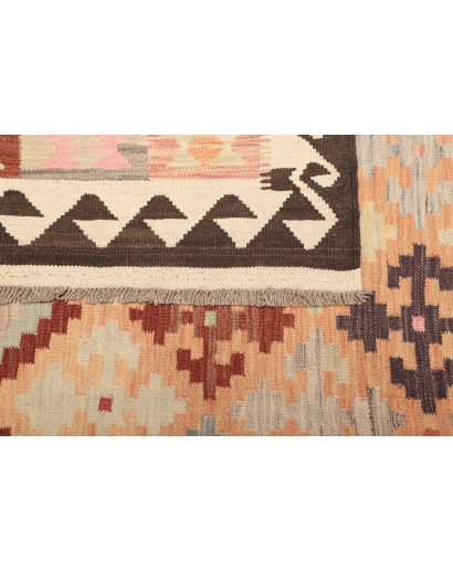 Tappeto Kilim Afghanistan marrone azzurro 200x297