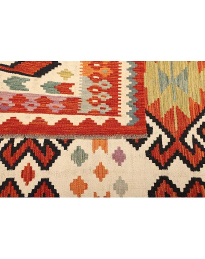 Tappeto Kilim Afghanistan giallo marrone 198x298