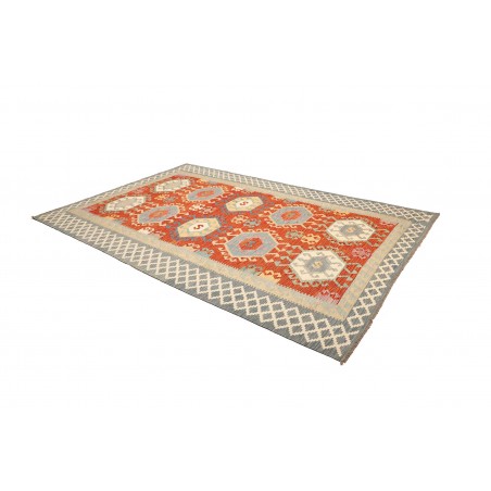 Tappeto Kilim Afghanistan marrone rosso 206x308