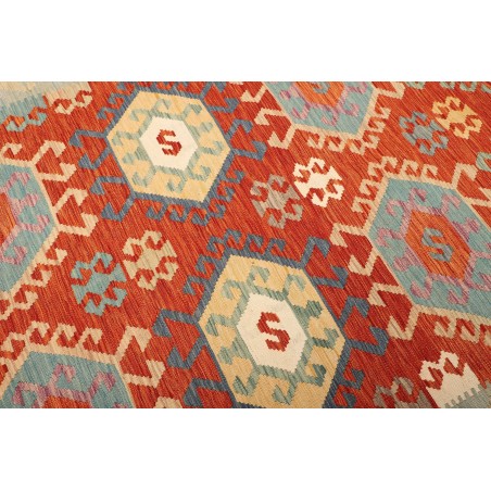 Tappeto Kilim Afghanistan marrone rosso 206x308