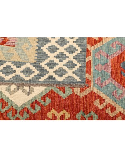 Tappeto Kilim Afghanistan marrone rosso 206x308