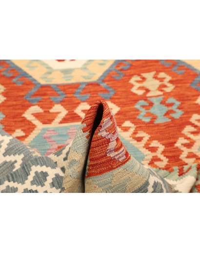 Tappeto Kilim Afghanistan marrone rosso 206x308