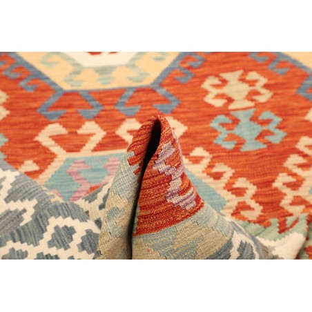 Tappeto Kilim Afghanistan marrone rosso 206x308