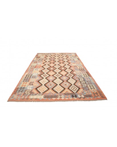 Tappeto Kilim Afghanistan marrone verde 202x296