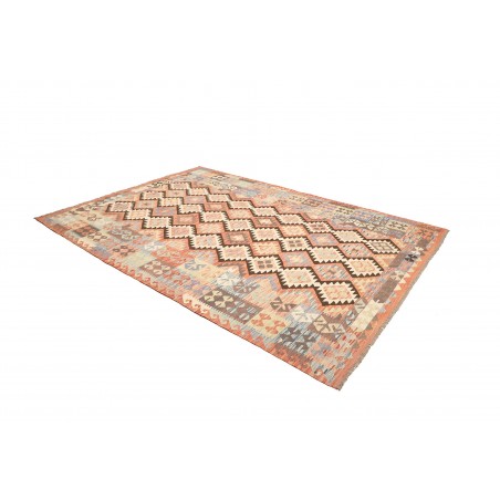 Tappeto Kilim Afghanistan marrone verde 202x296
