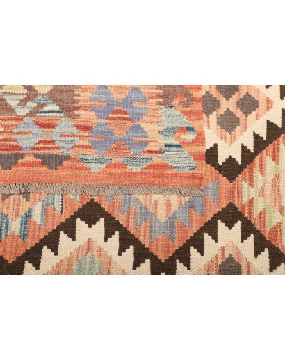 Tappeto Kilim Afghanistan marrone verde 202x296