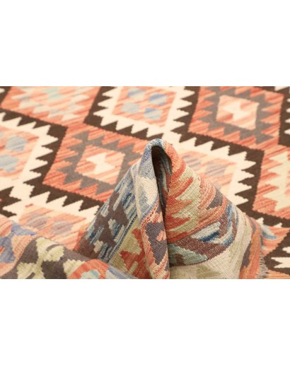 Tappeto Kilim Afghanistan marrone verde 202x296