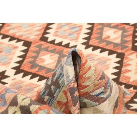 Tappeto Kilim Afghanistan marrone verde 202x296