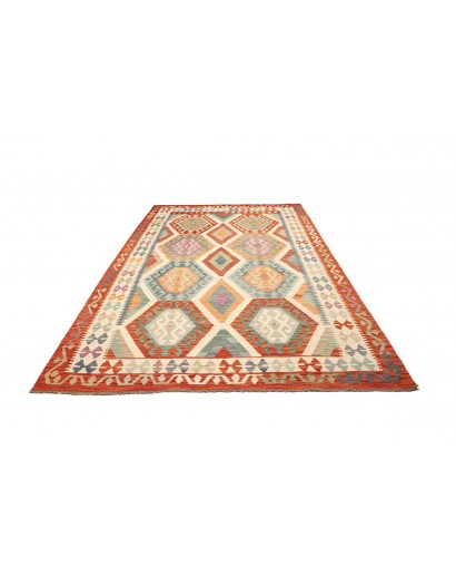 Tappeto Kilim Afghanistan marrone arancione 199x294