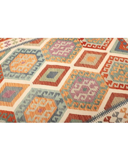 Tappeto Kilim Afghanistan marrone arancione 199x294