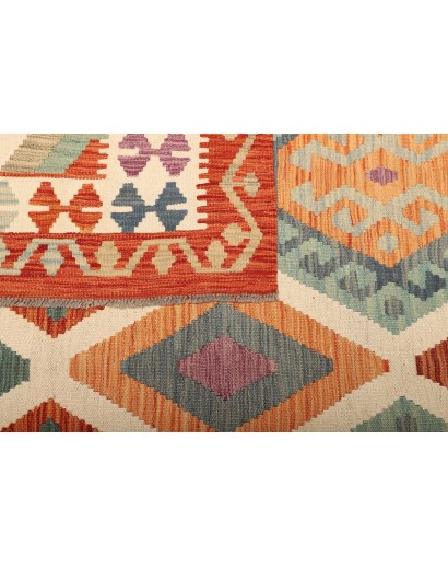 Tappeto Kilim Afghanistan marrone arancione 199x294