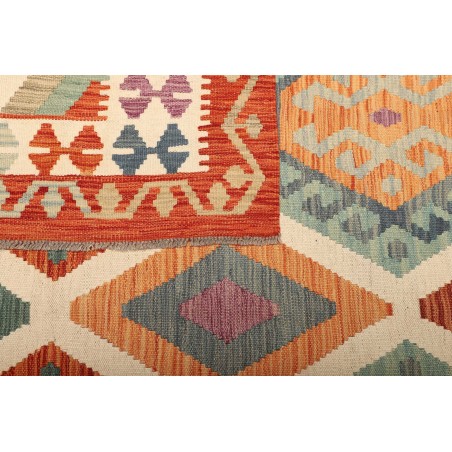 Tappeto Kilim Afghanistan marrone arancione 199x294