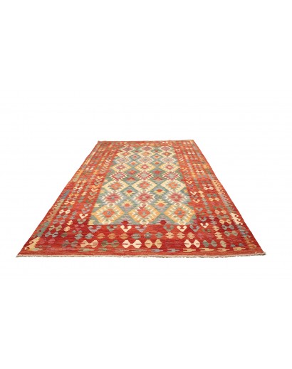 Tappeto Kilim Afghanistan marrone rosso 203x300