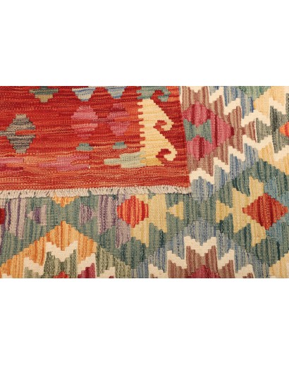 Tappeto Kilim Afghanistan marrone rosso 203x300