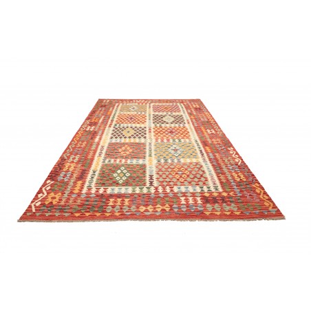 Tappeto Kilim Afghanistan marrone bianco 207x298