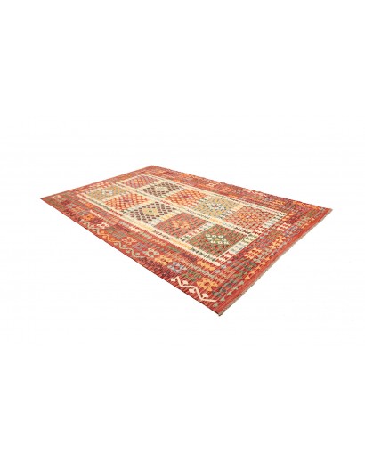Tappeto Kilim Afghanistan marrone bianco 207x298