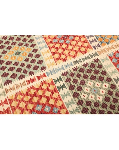 Tappeto Kilim Afghanistan marrone bianco 207x298