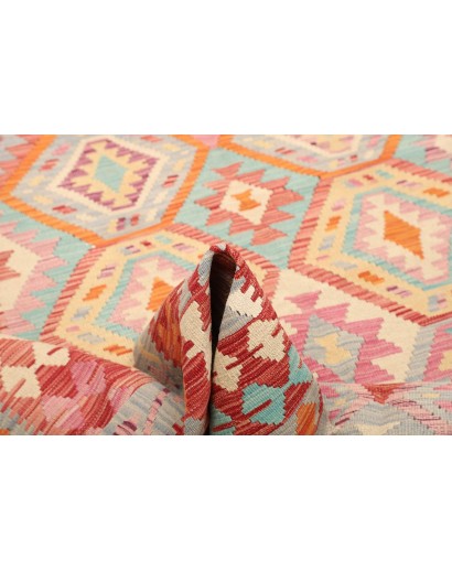 Tappeto Kilim Afghanistan beige giallo 169x253