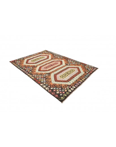 Tappeto Kilim Afghanistan bianco grigio 178x248