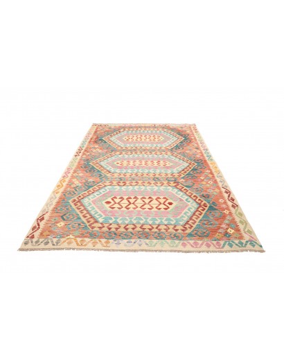 Tappeto Kilim Afghanistan beige blu 181x243