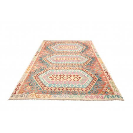 Tappeto Kilim Afghanistan beige blu 181x243