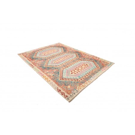 Tappeto Kilim Afghanistan beige blu 181x243