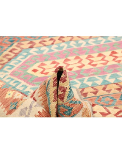 Tappeto Kilim Afghanistan beige blu 181x243