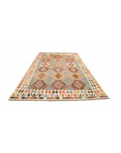Tappeto Kilim Afghanistan beige grigio 204x306