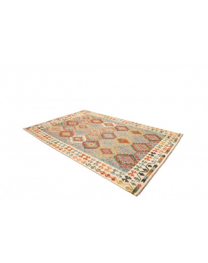 Tappeto Kilim Afghanistan beige grigio 204x306