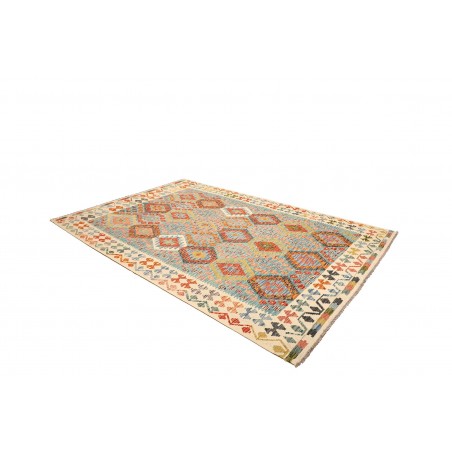 Tappeto Kilim Afghanistan beige grigio 204x306