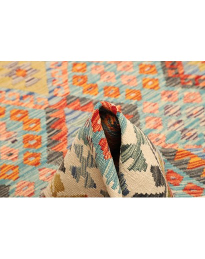 Tappeto Kilim Afghanistan beige grigio 204x306
