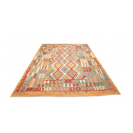 Tappeto Kilim Afghanistan marrone azzurro 200x292
