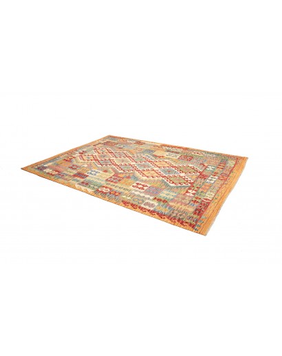Tappeto Kilim Afghanistan marrone azzurro 200x292