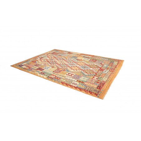 Tappeto Kilim Afghanistan marrone azzurro 200x292