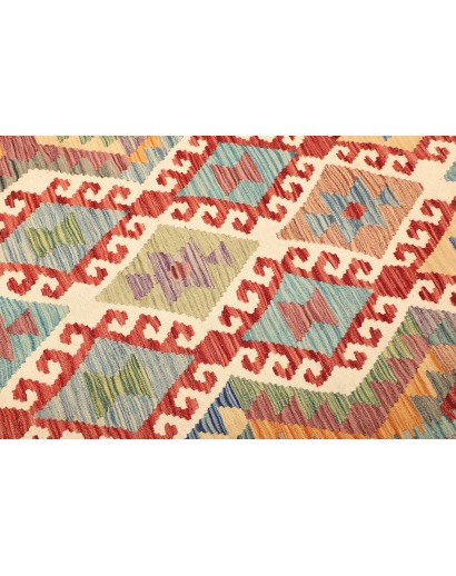 Tappeto Kilim Afghanistan marrone azzurro 200x292