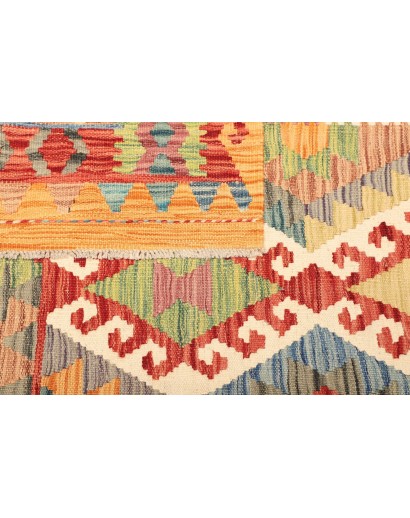 Tappeto Kilim Afghanistan marrone azzurro 200x292
