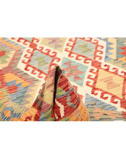 Tappeto Kilim Afghanistan marrone azzurro 200x292
