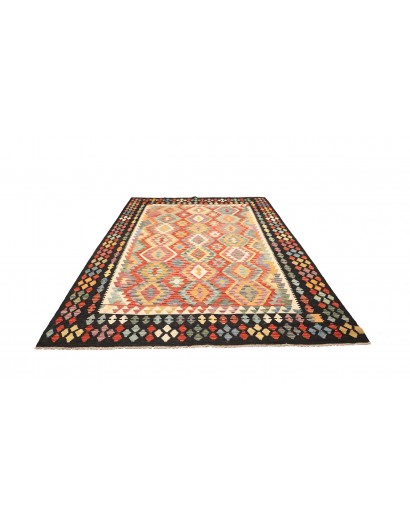Tappeto Kilim Afghanistan marrone grigio 209x287