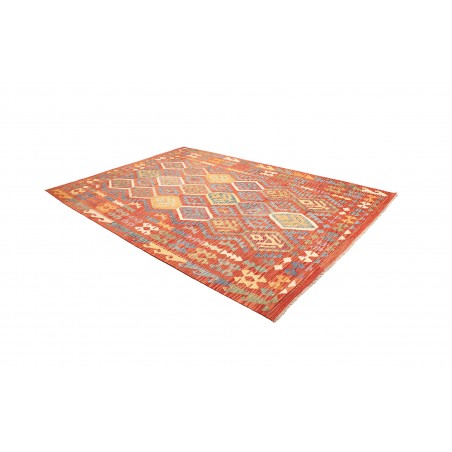Tappeto Kilim Afghanistan arancione azzurro 205x293