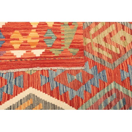 Tappeto Kilim Afghanistan arancione azzurro 205x293
