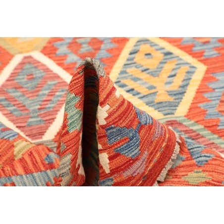 Tappeto Kilim Afghanistan arancione azzurro 205x293