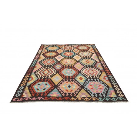 Tappeto Kilim Afghanistan marrone grigio 169x247