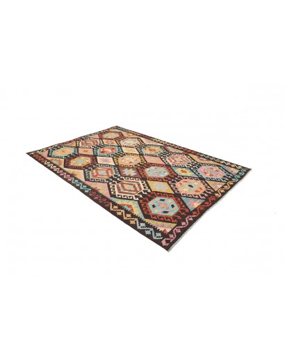 Tappeto Kilim Afghanistan marrone grigio 169x247