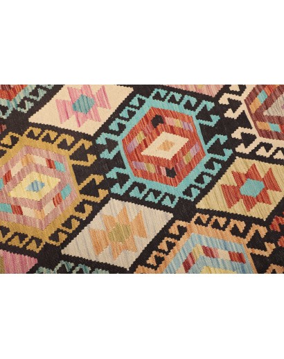Tappeto Kilim Afghanistan marrone grigio 169x247
