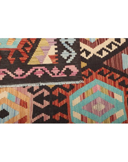 Tappeto Kilim Afghanistan marrone grigio 169x247